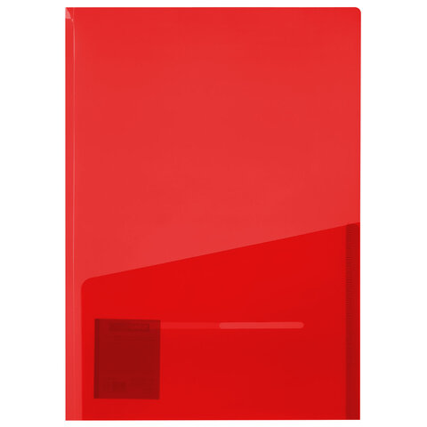 Папка-уголок 2 кармана, непрозрачная, А4, BRAUBERG "SPECIAL", красная,