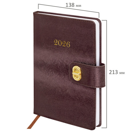 Ежедневник датированный 2026 А5 138х213 мм, BRAUBERG "Elegant", под