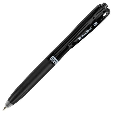Ручка шариковая автоматическая С УДЛИНЕННЫМ ГРИПОМ BRAUBERG "BLACK &