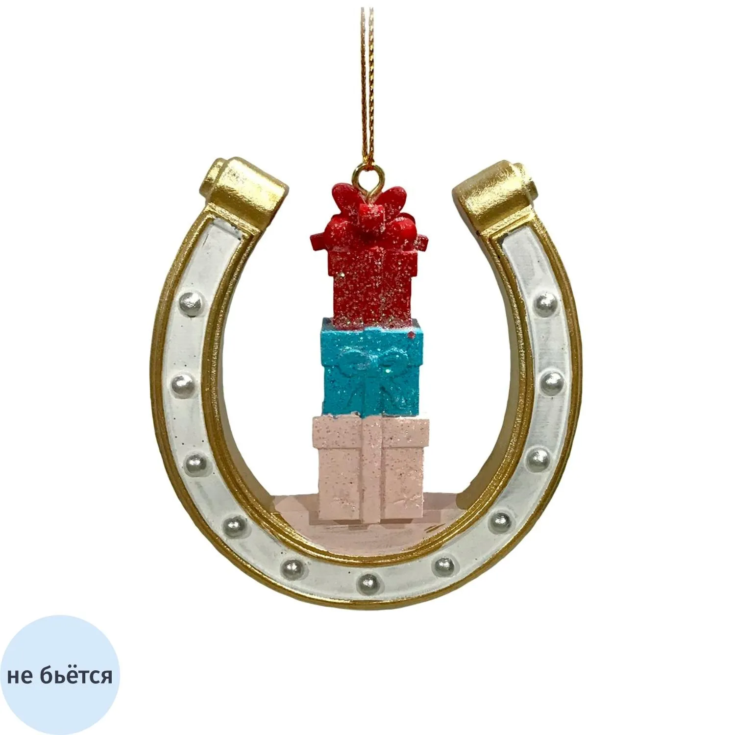 Игрушка Украшение НГ подвесное из полирезины / 2x7,5x7см арт.95510 Игрушка Украшение НГ подвесное из полирезины / 2x7,5x7см арт.95510