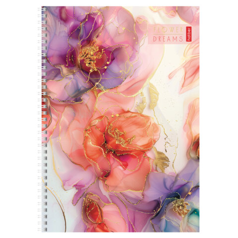 Тетрадь А4 96 л., HATBER, гребень, клетка, матовая ламинация, 3D-фольга, Тетрадь А4 96 л., HATBER, гребень, клетка, матовая ламинация, 3D-фольга,