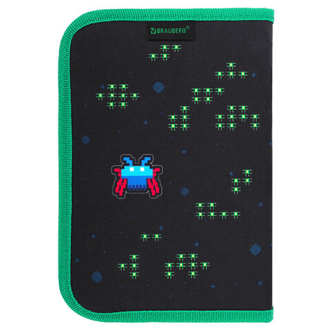 Пенал BRAUBERG с наполнением, 1 отделение, 1 откидная планка, 24 предмета, 21х14