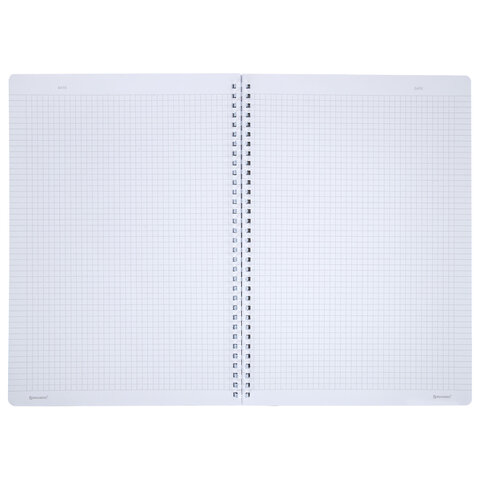 Тетрадь обложка пластик, А4 80 л., гребень мягкий, вырубка для ручки, клетка,