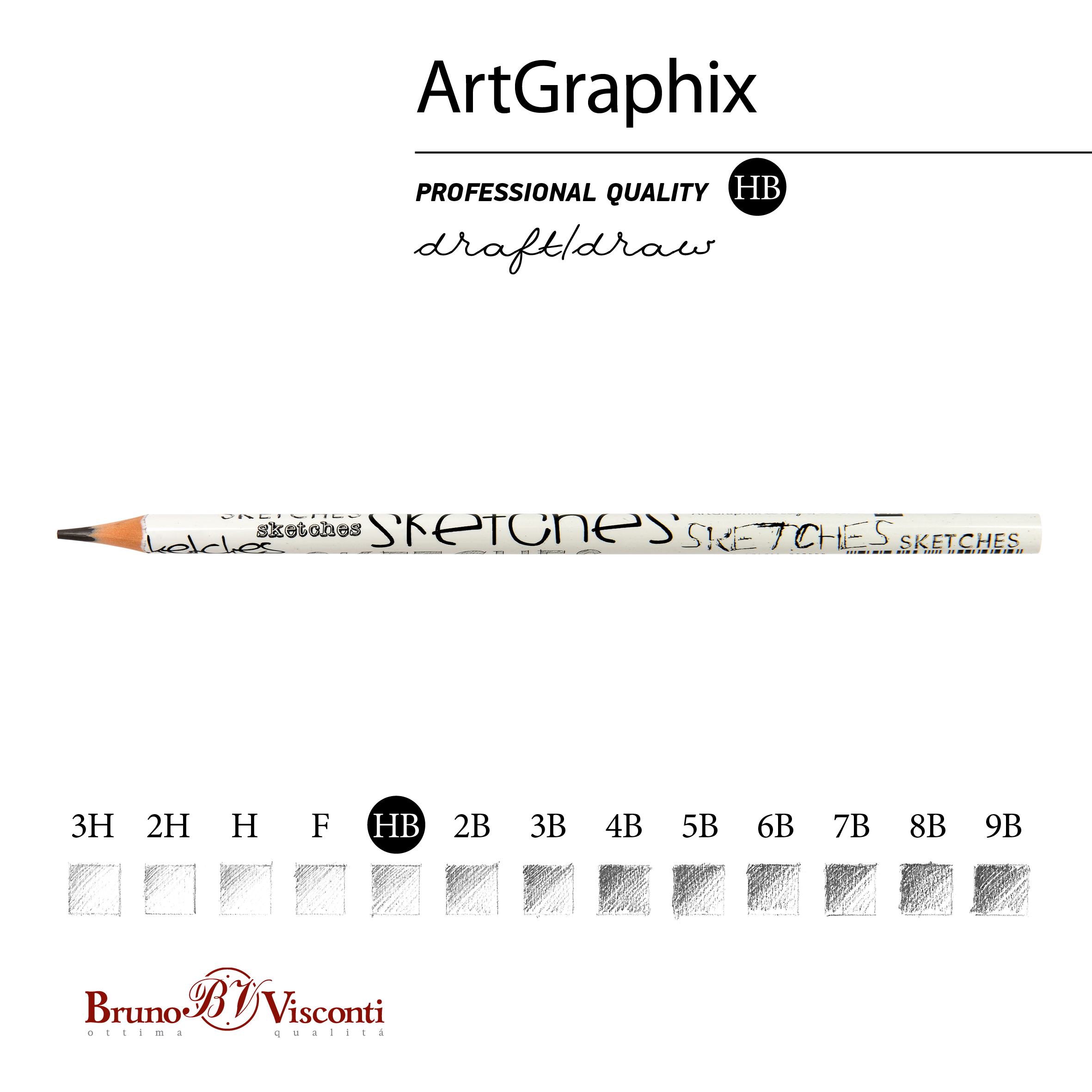 КАРАНДАШ ЧЕРНОГРАФИТОВЫЙ "ArtGraphix. Sketches" НВ (пластиковый