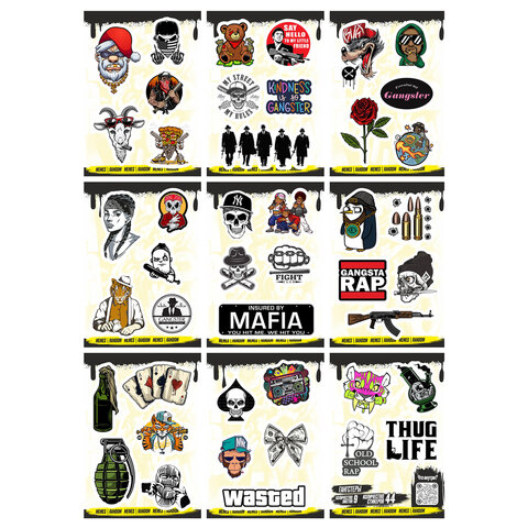 Наклейки виниловые, 44-50 шт., 9 листов, А6, "МОДЕРН", АССОРТИ,