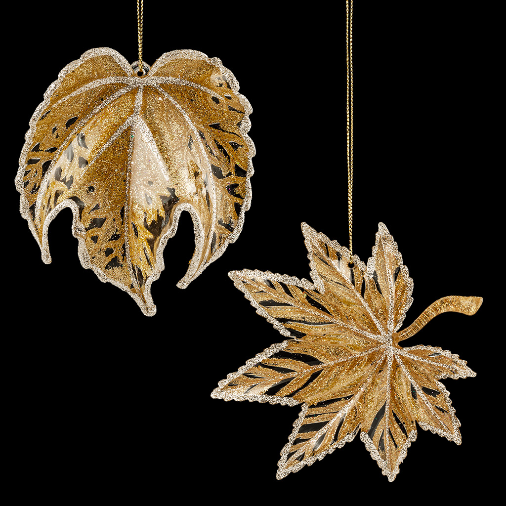 Украшение ErichKrause Decor Листочек золотой 11см Украшение ErichKrause Decor Листочек золотой 11см