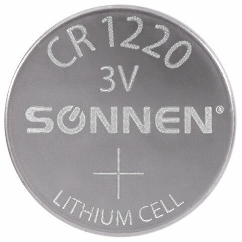 Батарейка литиевая SONNEN Lithium CR1220 "таблетка, дисковая,