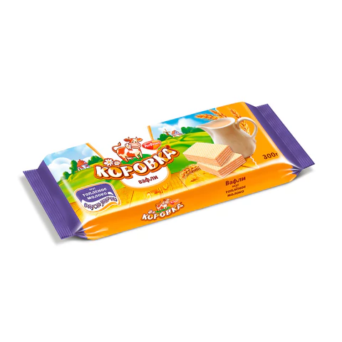 Вафли РОТ ФРОНТ "Коровка" со вкусом топленого молока, 300 г, РФ15001 Вафли РОТ ФРОНТ "Коровка" со вкусом топленого молока, 300 г, РФ15001