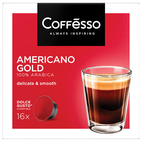 Кофе в капсулах COFFESSO "Americano Gold" для кофемашин Dolce Gusto,