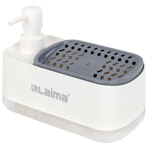 Диспенсер/дозатор DUET для мыла и моющего средства + губка, БЕЛЫЙ, 11х20х12 см, Диспенсер/дозатор DUET для мыла и моющего средства + губка, БЕЛЫЙ, 11х20х12 см,