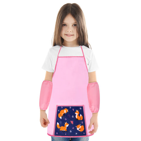 Фартук с нарукавниками для уроков труда ПИФАГОР, 1 карман, 46х54 см,