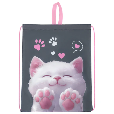 Мешок для обуви BRAUBERG KIDS, с петлей, 42х34 см, "Purr cat", 274640