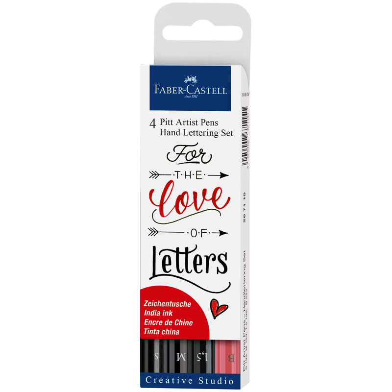 Набор капиллярных ручек Faber-Castell "Pitt Artist Pen Lettering" Набор капиллярных ручек Faber-Castell "Pitt Artist Pen Lettering"