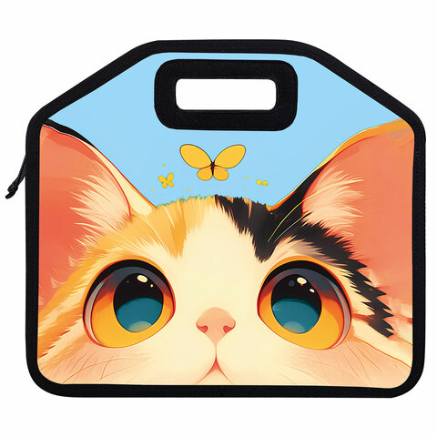 Папка-сумка ЮНЛАНДИЯ, 1 отделение, фетровые ручки, 34х30х11 см, "Cute