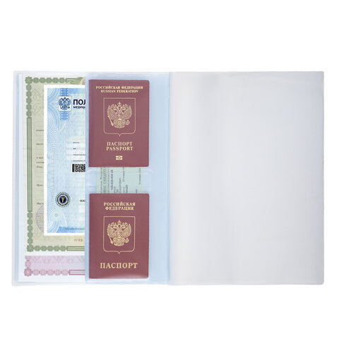 Папка-органайзер, обложка семейная для 2-х комплектов документов, А4, ПВХ,