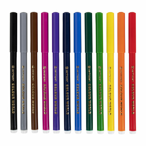 Фломастеры CENTROPEN "Color World", 12 цветов, эргономичная форма,