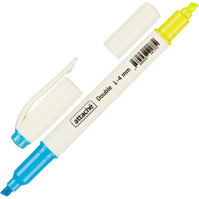 Маркер выделитель текста Attache Double 1-4 мм желт/голубой Маркер выделитель текста Attache Double 1-4 мм желт/голубой