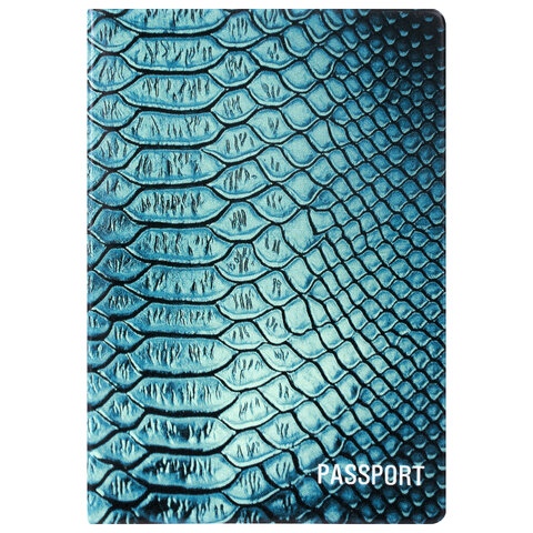 Обложка для паспорта "Кожа рептилии", ПВХ, фотопечать ассорти, STAFF,