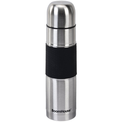 Термос 1 л, BOOMHOUSE (БумХаус) CLASSIC, нержавеющая сталь SUS304, черный
