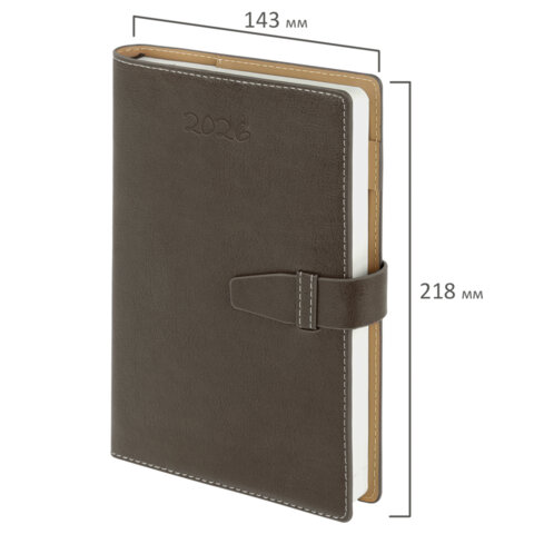 Ежедневник датированный 2026, А5, 143х218 мм, BRAUBERG "Journal", под