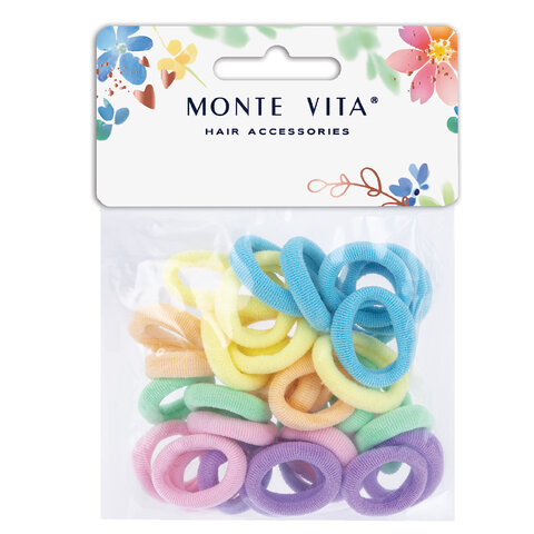 Резинки для волос НАБОР 35 шт., мягкие, маленькие, разные цвета, MONTE VITA Резинки для волос НАБОР 35 шт., мягкие, маленькие, разные цвета, MONTE VITA