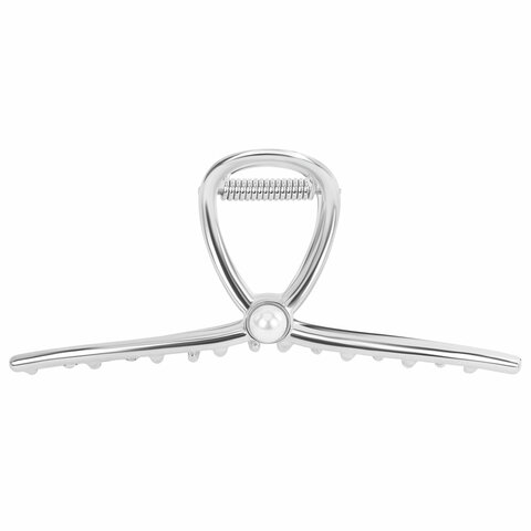 Краб для волос 11 см, с жемчужинкой, серебристый, MONTE VITA (МОНТЕ ВИТА), Краб для волос 11 см, с жемчужинкой, серебристый, MONTE VITA (МОНТЕ ВИТА),