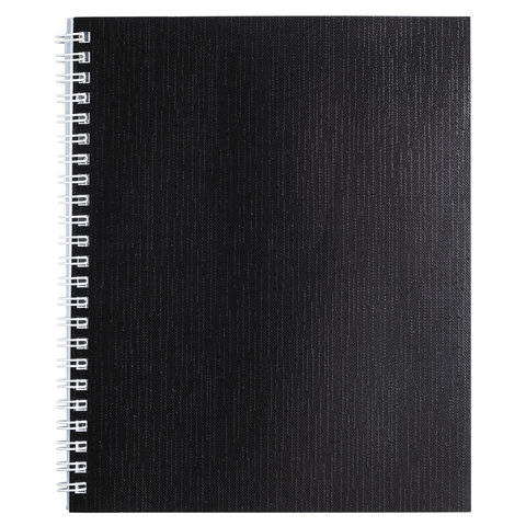 Тетрадь бумвинил, А5, 96 л., гребень, офсет №1, клетка, ЧЕРНАЯ Metallic, HATBER, Тетрадь бумвинил, А5, 96 л., гребень, офсет №1, клетка, ЧЕРНАЯ Metallic, HATBER,