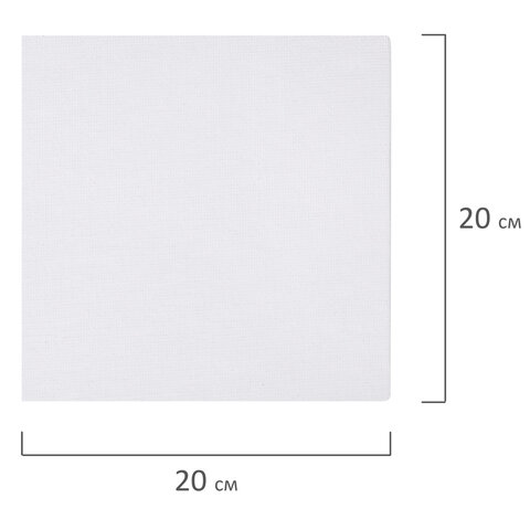 Холсты на картоне НАБОР 5 штук (20х20 см), хлопок, 280 г/м2, грунт, BRAUBERG ART