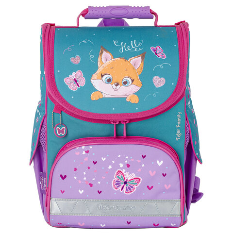 Ранец ЮНЛАНДИЯ by TIGER FAMILY, Эргономичный, "Cute fox", 35х31х19 см,