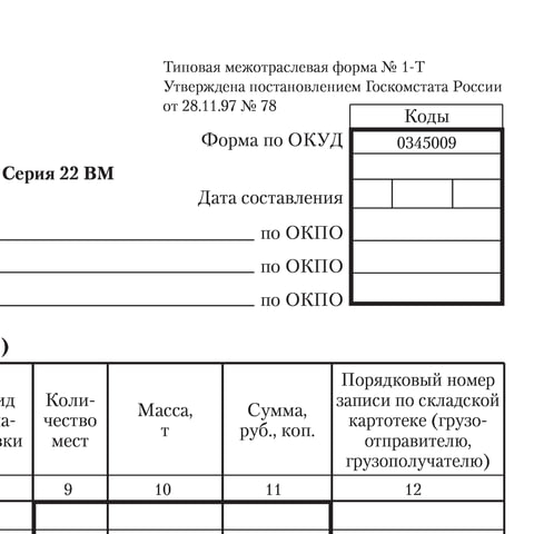 Бланк бухгалтерский, офсет, BRAUBERG "Товарно-транспортная накладная",