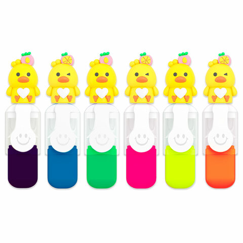 Набор текстовыделителей с топперами 6 ЦВЕТОВ НЕОН, "НЕЖНЫЕ ЦЫПЛЯТА", Набор текстовыделителей с топперами 6 ЦВЕТОВ НЕОН, "НЕЖНЫЕ ЦЫПЛЯТА",