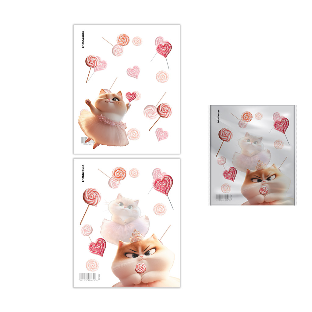 Набор пластиковых обложек ErichKrause Prima Cat, для тетрадей и дневников, Набор пластиковых обложек ErichKrause Prima Cat, для тетрадей и дневников,