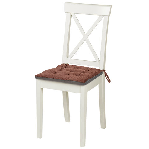 Подушка на стул "ВЕЛЬВЕТ" 38х38 см, полиэстер, коричневая, PRIMILA