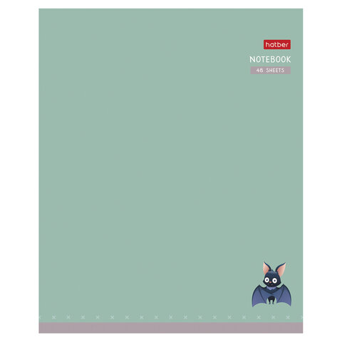 Тетрадь А5 48 л., HATBER скоба, клетка, Soft-touch ламинация, "Мышонок Тетрадь А5 48 л., HATBER скоба, клетка, Soft-touch ламинация, "Мышонок