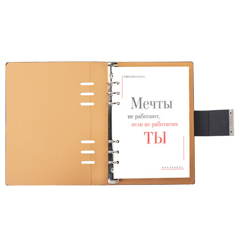 Ежедневник на кольцах в наборе с ручкой А5, 165x229 мм, BRAUBERG