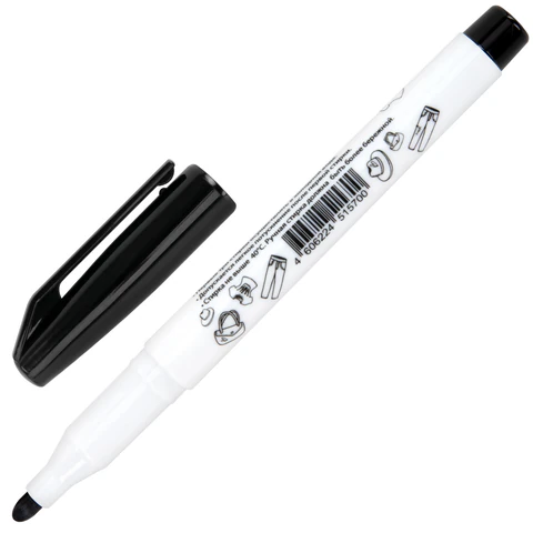 Маркер для ткани ЧЕРНЫЙ, TEXTILE MARKER, несмываемый, круглый наконечник 1-3 мм,