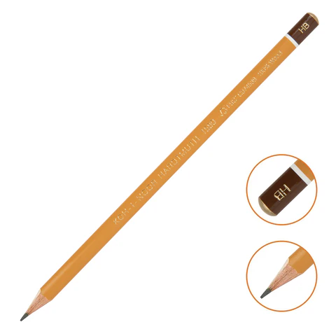 Карандаши чернографитные KOH-I-NOOR "1580", НАБОР 3 шт., HB, без