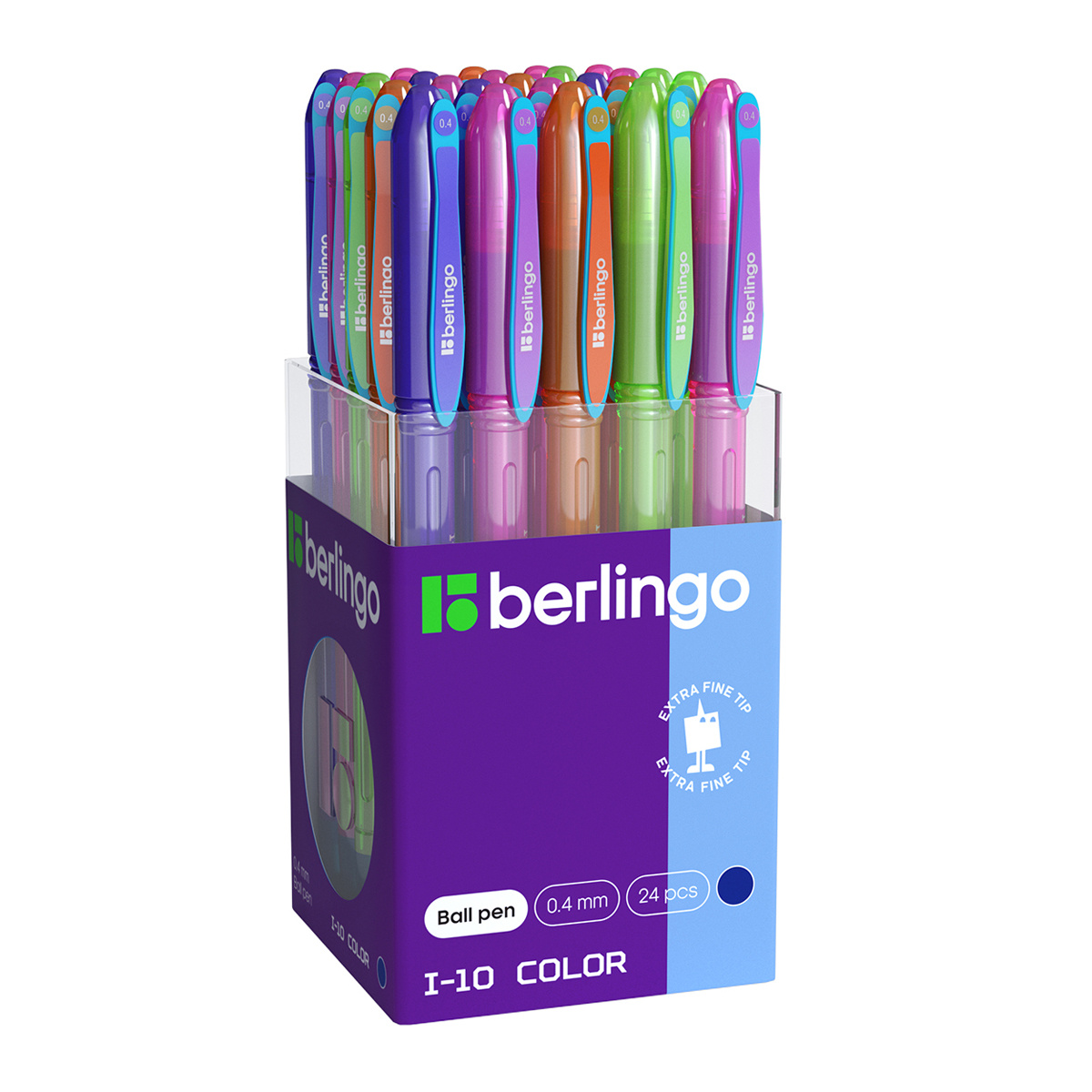 Ручка шариковая Berlingo "I-10 Color" 0,4мм, синяя, корпус ассорти Ручка шариковая Berlingo "I-10 Color" 0,4мм, синяя, корпус ассорти