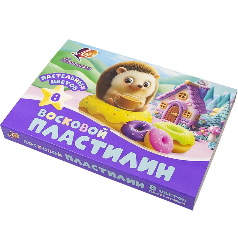 Пластилин восковой классический Луч ФАНТАЗИЯ 8 цв. пастель 120 г ассорти, со