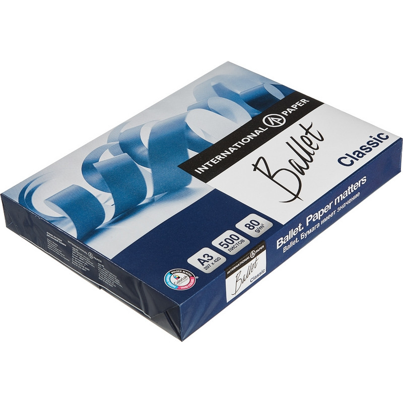 Бумага для ОфТех BALLET CLASSIC (А3,80г,153%CIE) пачка 500л. штр. 4605817123209 Бумага для ОфТех BALLET CLASSIC (А3,80г,153%CIE) пачка 500л. штр. 4605817123209