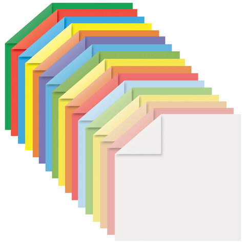 Бумага для оригами и аппликаций 14х14 см, 170 листов, 17 цветов, ОСТРОВ