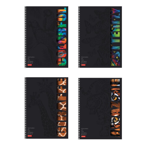 Тетрадь А4 96 л., HATBER, гребень, клетка, матовая ламинация, 3D-лак, Тетрадь А4 96 л., HATBER, гребень, клетка, матовая ламинация, 3D-лак,