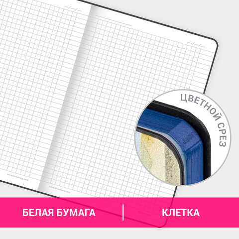 Блокнот А5 (143x210 мм), BRAUBERG VISTA "Expression", под кожу,