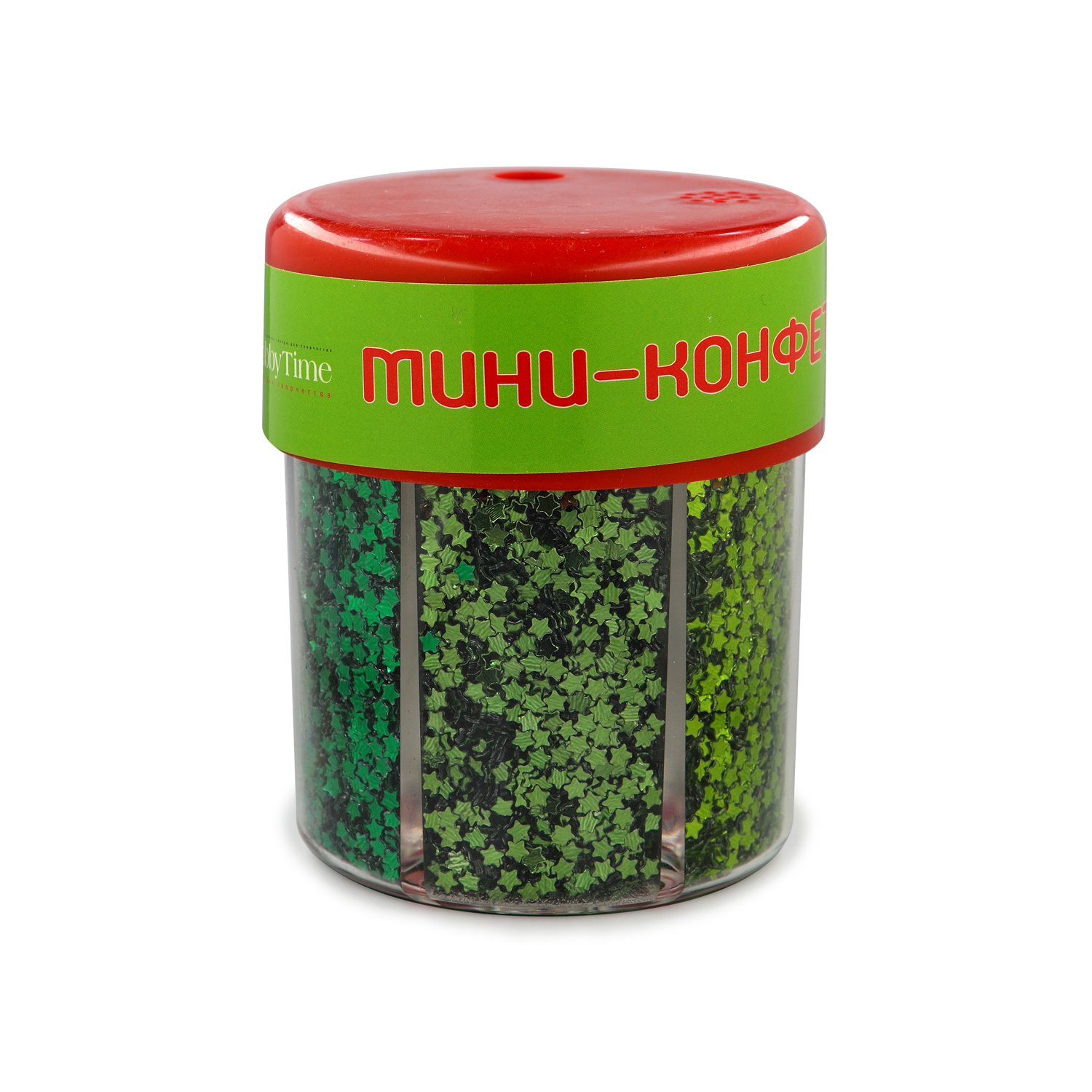 МИНИ-КОНФЕТТИ ДЛЯ ДЕКОРА, "ЗВЕЗДОЧКИ" С ДОЗАТОРОМ, 80Г (6 ЦВЕТОВ),