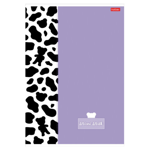 Тетрадь А4 96 л., HATBER, скоба, клетка, матовая ламинация, "Mimimilk"