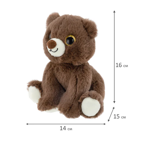 Игрушка мягкая "Мишка", 16 см, цвет коричневый, WOOZOO (ВУЗУ), 666796