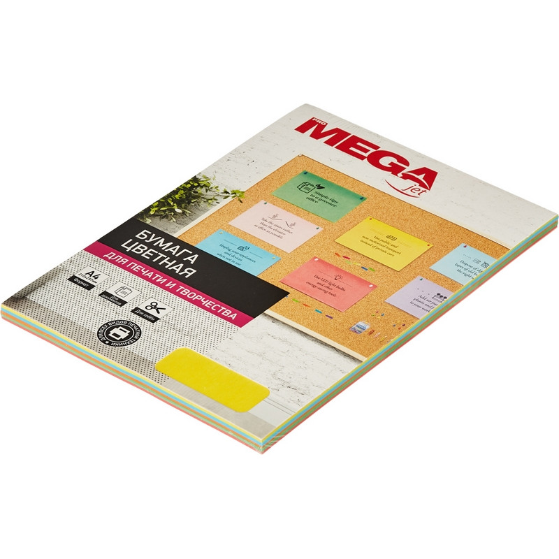 Бумага цветная Promega jet микс (интенсив) 80г, А4, 100 листов Бумага цветная Promega jet микс (интенсив) 80г, А4, 100 листов