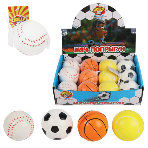 Мяч-попрыгун СПОРТ, 6 см, полиуретан ассорти, 4 вида, JOLLY JOT (ДЖОЛЛИ ДЖОТ), Мяч-попрыгун СПОРТ, 6 см, полиуретан ассорти, 4 вида, JOLLY JOT (ДЖОЛЛИ ДЖОТ),
