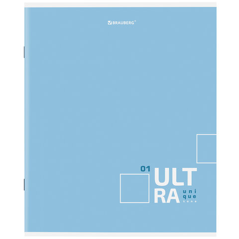 Тетрадь А5, 80 л., BRAUBERG, скоба, клетка, обложка картон, "Unique