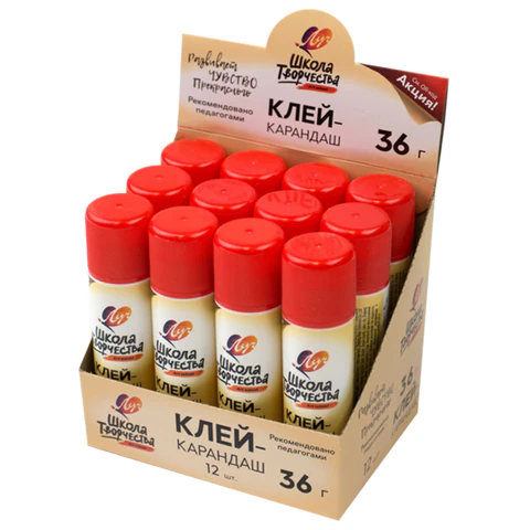 Клей-карандаш ЛУЧ "Школа творчества", 36 г, PVP основа, 29С 1738-08 Клей-карандаш ЛУЧ "Школа творчества", 36 г, PVP основа, 29С 1738-08